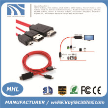 MHL Micro USB a HDMI TV adaptador de cable AV HDTV para SAMSUNG Galaxy S2